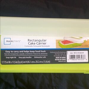 Mainstays Rectangular Cake Carrier - Green